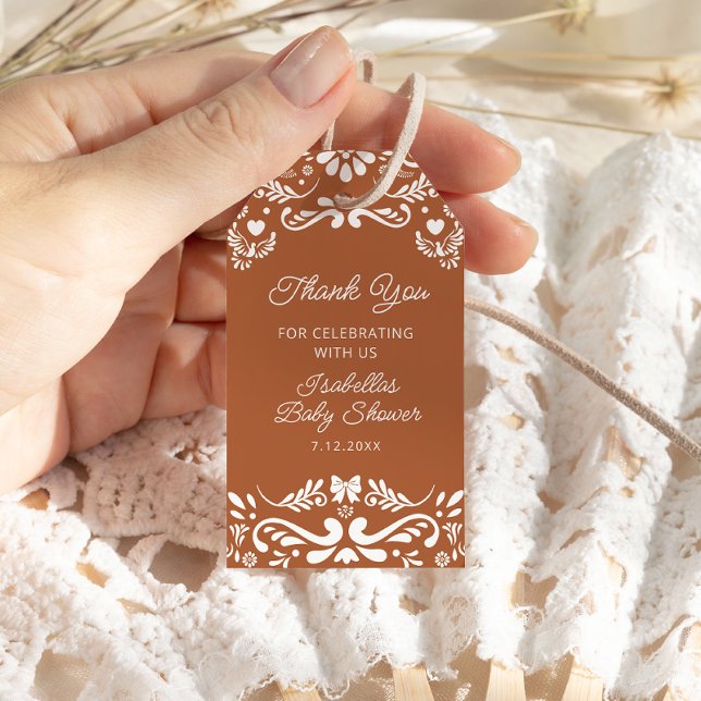 Étiquettes-cadeau Cielito Lindo Baby shower mexicain Merci (Créateur téléchargé)
