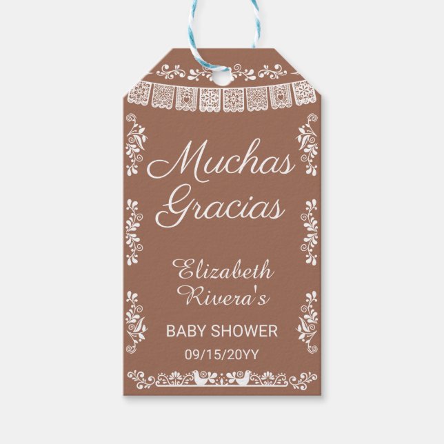 Étiquettes-cadeau Cielito Lindo Baby Shower Muchas Gracias (Devant)