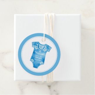 Étiquettes Cadeau Cielito Lindo bleu garçon Merci baby shower