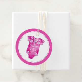 Étiquettes Cadeau Cielito Lindo Merci rose chaud fille baby shower