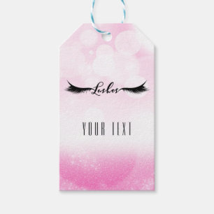 Étiquettes-cadeau Cils Rose Étincelle Glamour Cils Chic Beauté