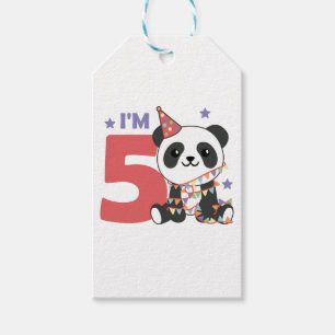 Étiquettes-cadeau Cinquième Panda Anniversaire Pour Enfants 5 Ans Ta