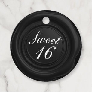 Étiquettes Cadeau Cire de bougue noire Sceau à cacheter Goutte Éléga