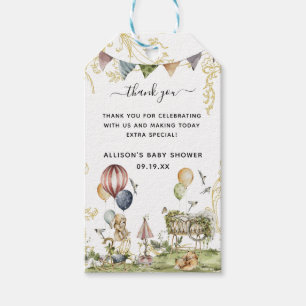 Étiquettes-cadeau Cirque des Bois Remerciements pour Baby Shower