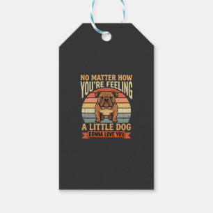 Étiquettes-cadeau Citation d'amour de bouledogue drôle Rétro Chien