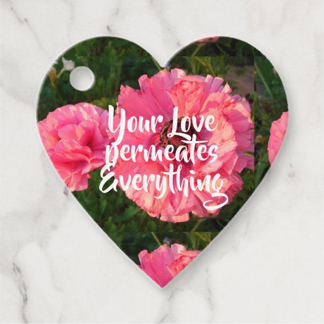 Étiquettes Cadeau Citation d'amour rose inspirationnel Floral Flower (Devant)