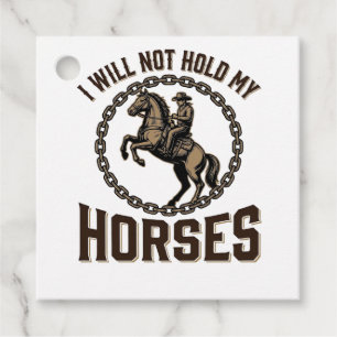 Étiquettes Cadeau Citation de cheval drôle Design vintage de cheval