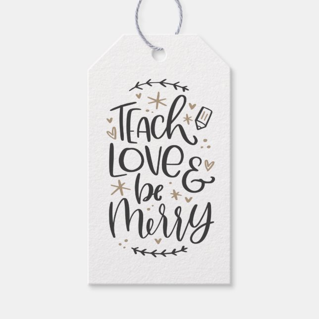 Étiquettes-cadeau Citation de l'enseignant de Noël (Devant)