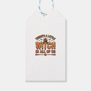 Étiquettes-cadeau Citation de sorcière d'Halloween Design vectoriel