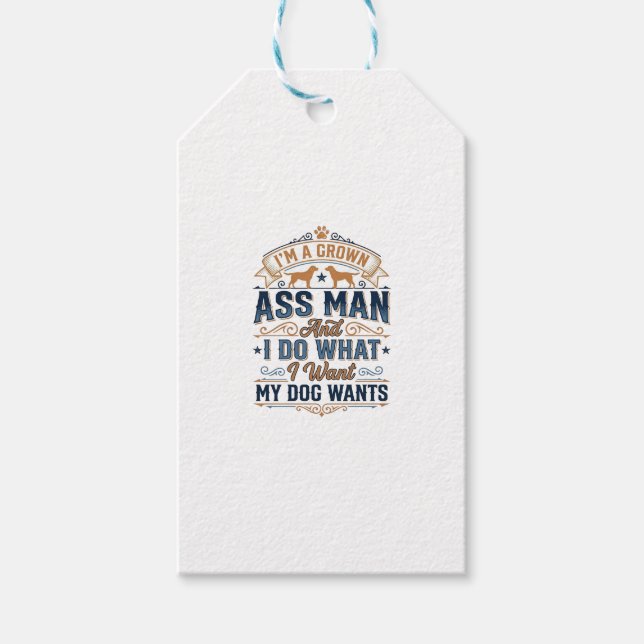 Étiquettes-cadeau Citation drôle de propriétaire de chien Design vec (Devant)