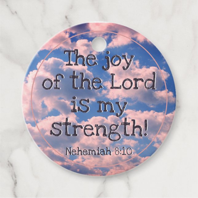 Étiquettes Cadeau Citation Motivationnelle Bible Verse Pastel Nuages (Devant)