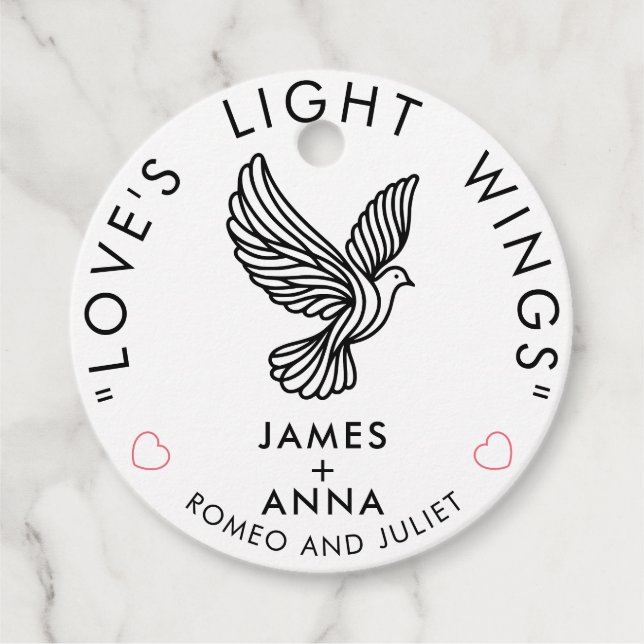 Étiquettes Cadeau Citations de Couple Élégantes et Modernes sur Mesu (Devant)