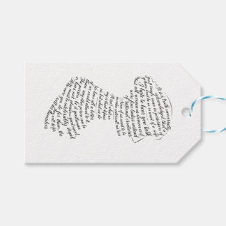 Étiquettes-cadeau Citations de Jane Austen Calligramme