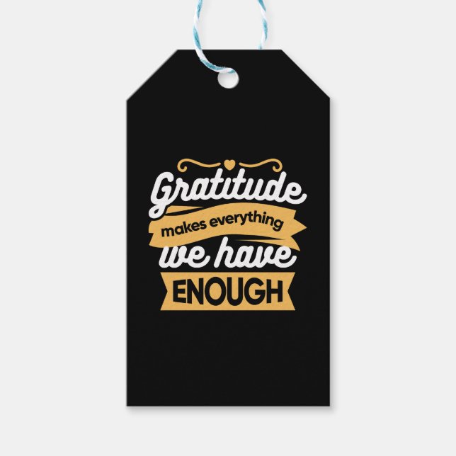 Étiquettes-cadeau Citations de la typographie de la Gratitude inspir (Devant)