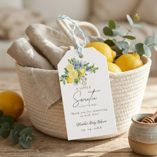 Étiquettes-cadeau Citron  Bleu Agrume Été Baby Shower