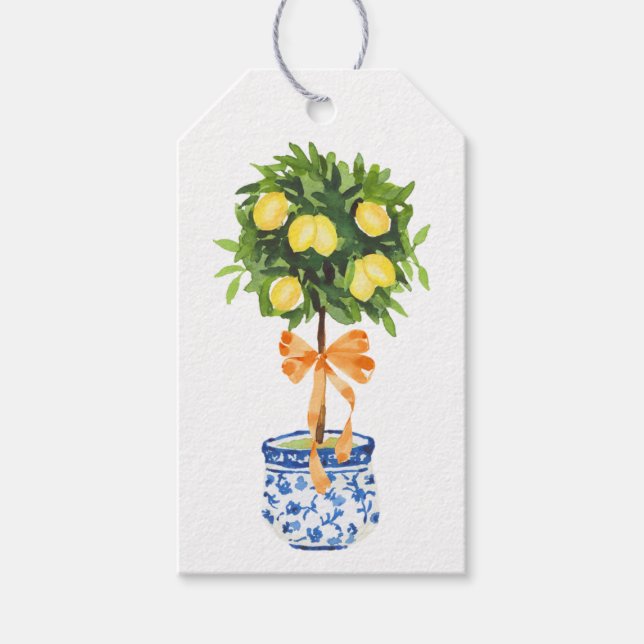 Étiquettes-cadeau Citron, Bow orange (Devant)