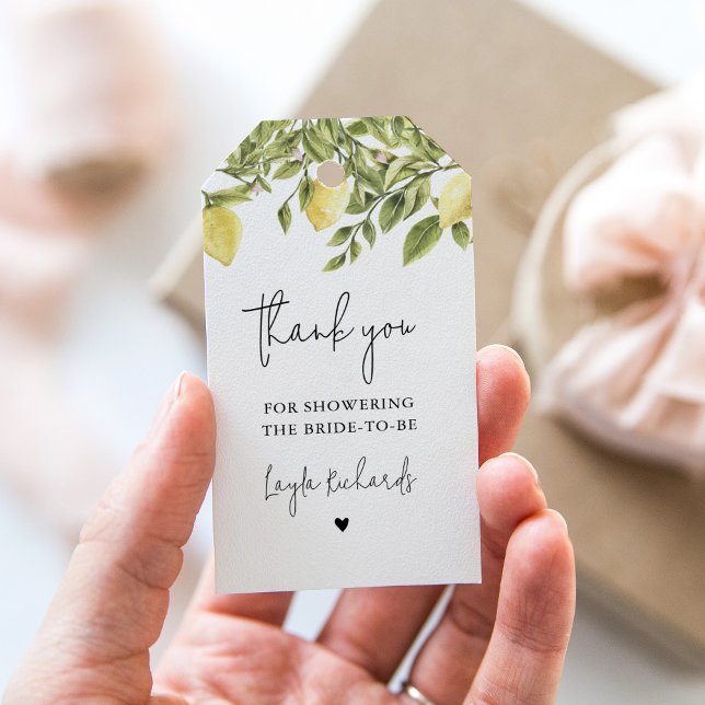 Étiquettes-cadeau CITRON Citron Citrus Fête des mariées Favoriser ba (Créateur téléchargé)