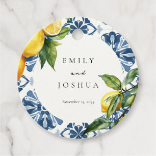 Étiquettes Cadeau Citron Citrus Positano Mariage italien