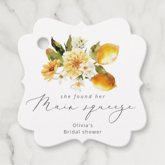 Étiquettes Cadeau Citron moderne, elle a trouvé son coup de cœeur (Devant)