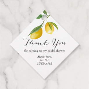 Étiquettes Cadeau Citron nuptiale douche Favoriser Tags
