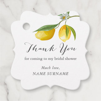 Étiquettes Cadeau Citron nuptiale douche Favoriser Tags