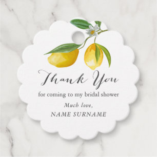 Étiquettes Cadeau Citron nuptiale douche Favoriser Tags