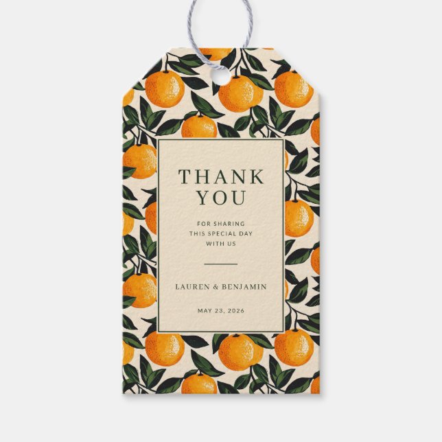 Étiquettes-cadeau Citron Orange Joyeux (Devant)