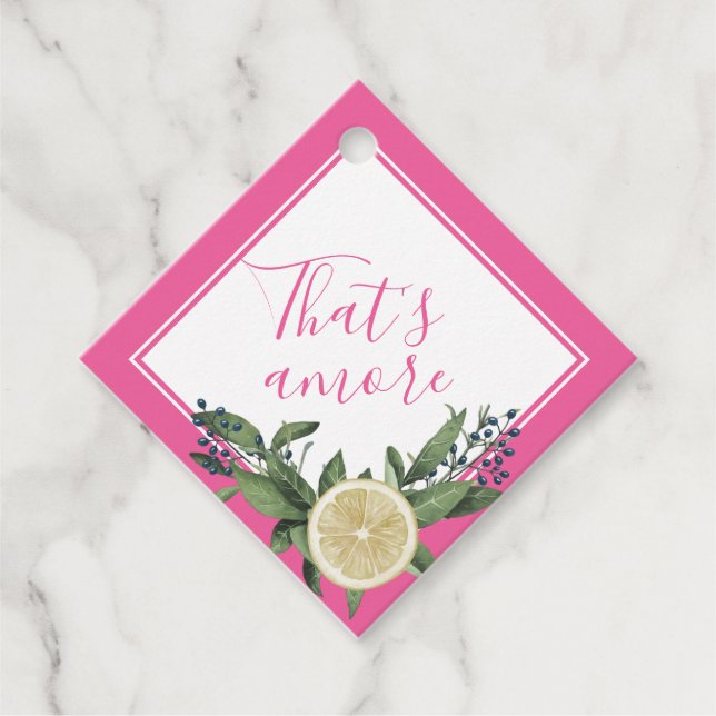 Étiquettes Cadeau Citron Rose Citrus C'est l'Amour (Devant)