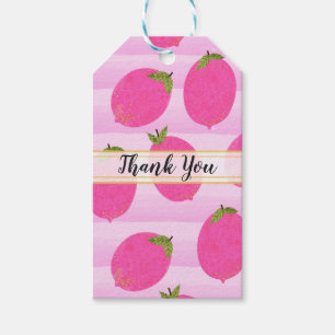 Étiquettes-cadeau Citronnade Citrons Roses Eau de Fruits d'Été Aquar