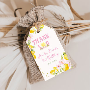 Étiquettes-cadeau Citronnade Floral Anniversaire Remerciements