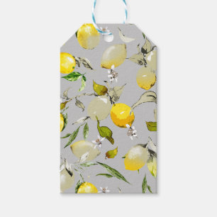 Étiquettes-cadeau citrons aquarelle 19