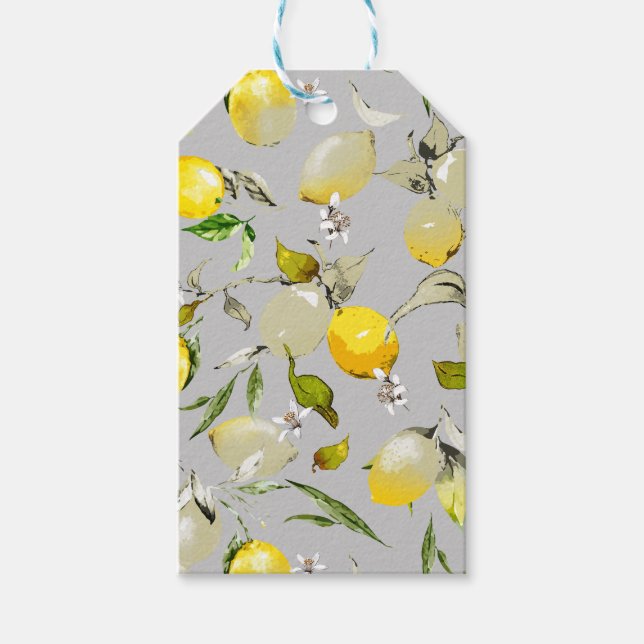 Étiquettes-cadeau citrons aquarelle 19 (Devant)