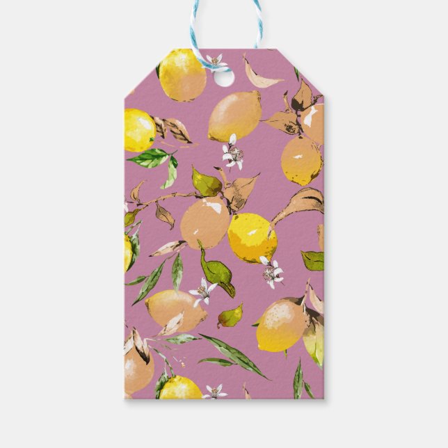 Étiquettes-cadeau citrons aquarelle 25 (Devant)