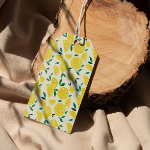 Étiquettes-cadeau citrons d'aquarelle - jaune et vert