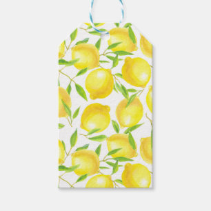 Étiquettes-cadeau Citrons et motif feuille