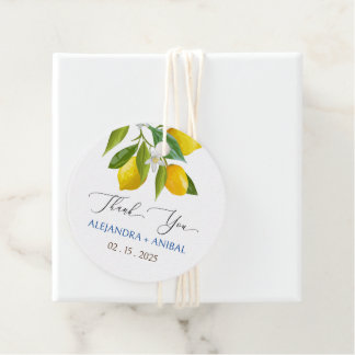 Étiquettes Cadeau Citrons et tuiles Méditerranée
