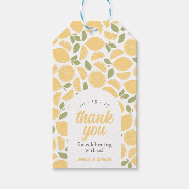 Étiquettes-cadeau Citrons Fête des mariées ou Mariage Personnalisé (Devant)