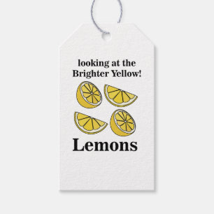 Étiquettes-cadeau Citrons Fruit Regardant Les Citrons Jaunes Plus Br