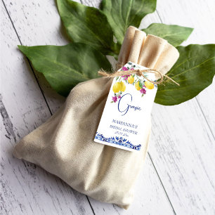 Étiquettes-cadeau Citrons italiens bougainvilliers prime de douche