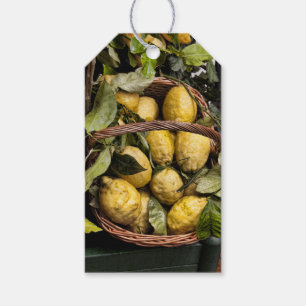 Étiquettes-cadeau Citrons italiens dans un panier