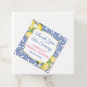 Étiquettes Cadeau Citrons peints à la main Tuiles bleues de Positano