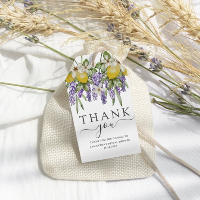 Étiquettes-cadeau Citrons rustiques et lavande, Cadeau pour les invi (Créateur téléchargé)