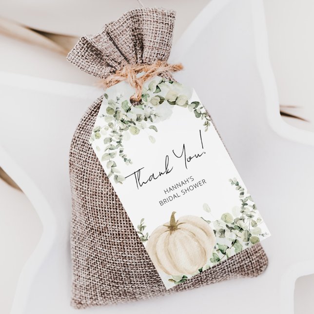 Étiquettes-cadeau Citrouille Automne Fête des mariées Favoriser Merc (Créateur téléchargé)