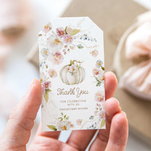 Étiquettes-cadeau Citrouille Automne Floral Favoriser Merci