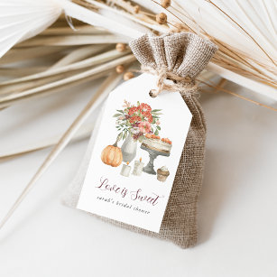 Étiquettes-cadeau Citrouille d'automne cosy "L'amour est doux"