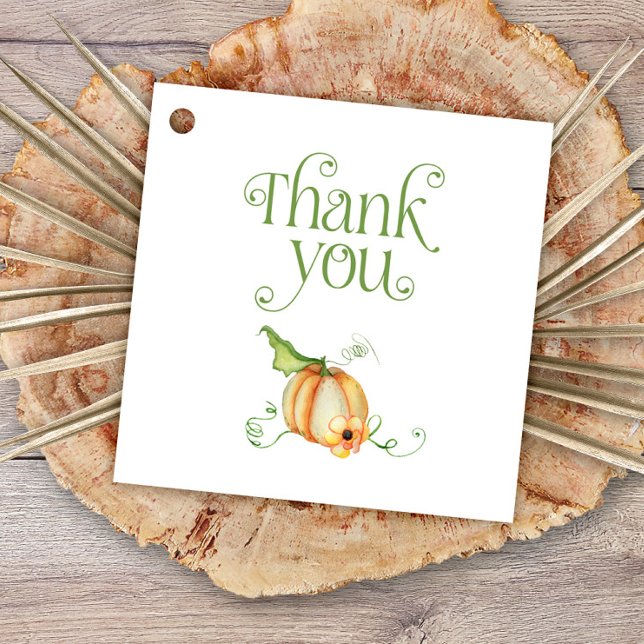 Étiquettes Cadeau Citrouille d'automne Merci (Créateur téléchargé)