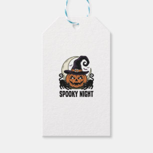 Étiquettes-cadeau Citrouille de Halloween Chat Sorcière Chapeau Vint