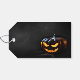 Étiquettes-cadeau Citrouille d'Halloween Jack-O-Lantern Éffrayant