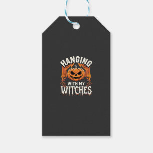 Étiquettes-cadeau Citrouille d'Halloween suspendue avec mes sorcière
