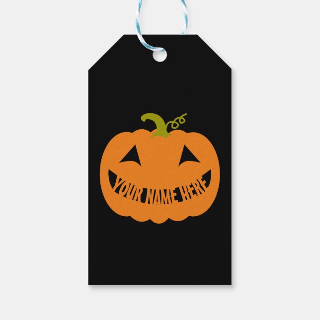Étiquettes-cadeau Citrouille Halloween personnalisé (Dos)